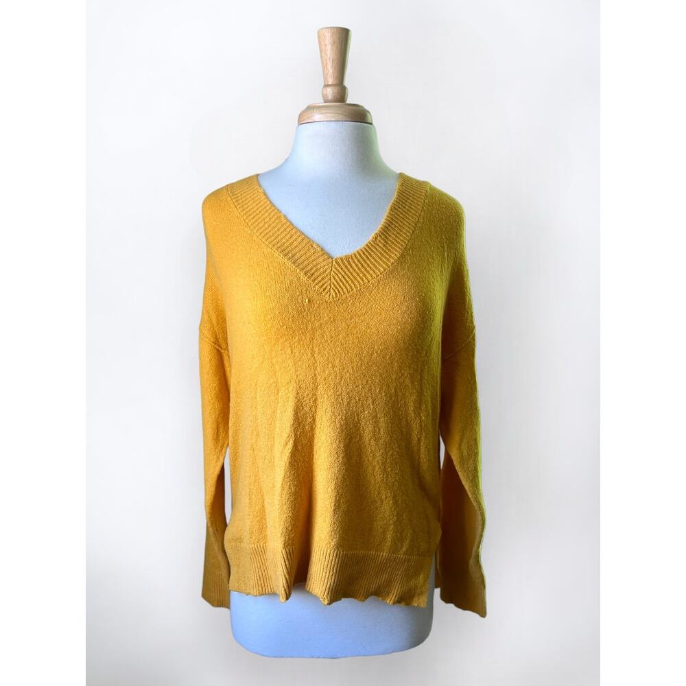 Melrose and Market Yellow Destroyed Sweater